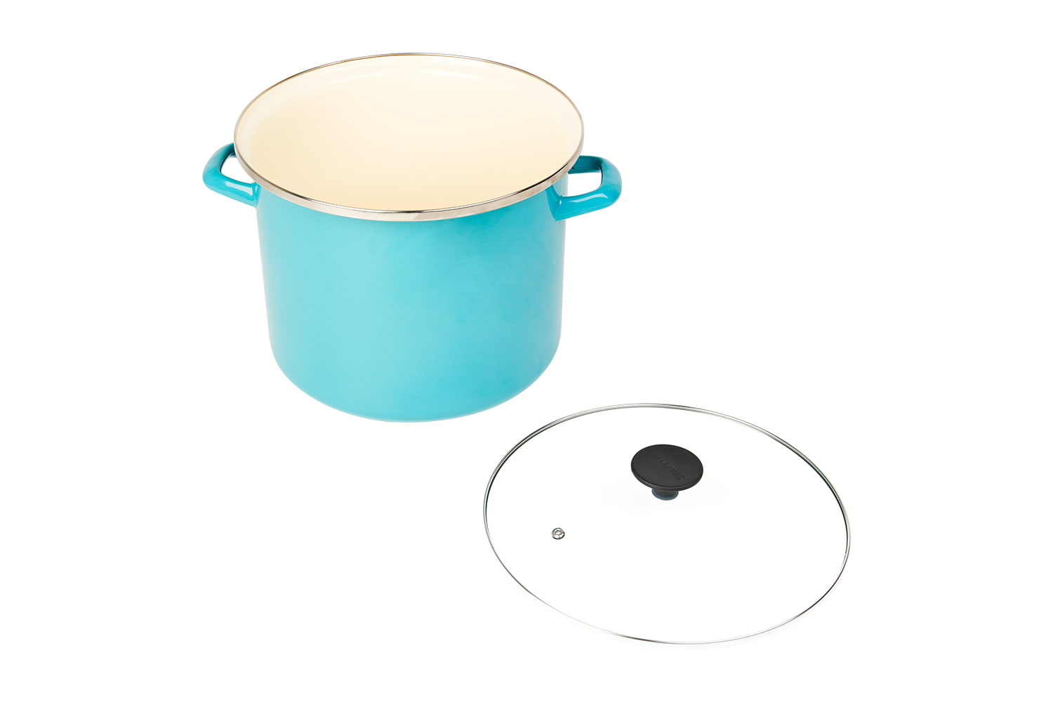 Pentole da 12qt/26 cm Pentola in acciaio smaltato con manico e coperchio, XL grande, antiaderente speciale