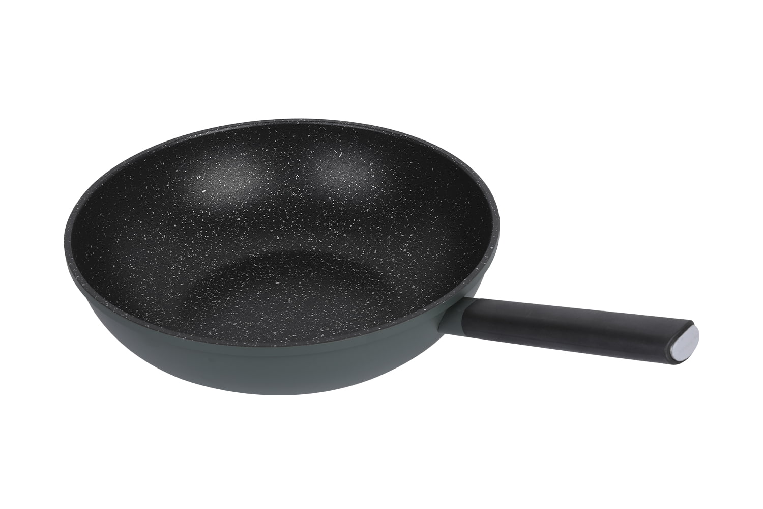 CF-CLB3263D Simil-wok pressofuso-Con coperchio in vetro, simil pietra medica pressofusa 32 wok antiaderente