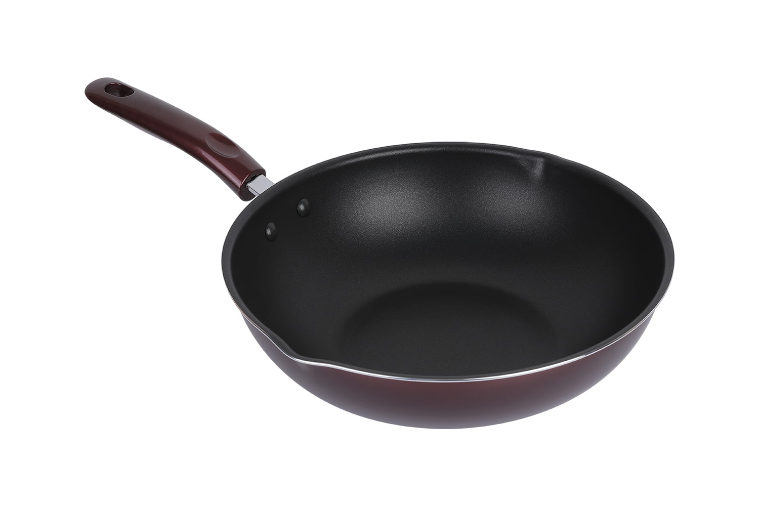 CLB3031D Wok-Con coperchio in vetro 30 wok, Flaming Wok, wok antiaderente